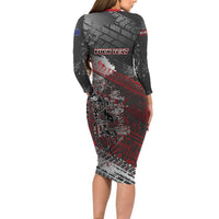 Personalised Cycling New Zealand Long Sleeve Bodycon Dress Aotearoa Pride Sportswear