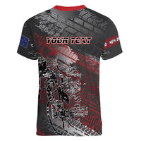 Personalised Cycling New Zealand Women V-Neck T-Shirt Aotearoa Pride Sportswear LT22 - Polynesian Pride