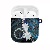 Cook Islands Maori Language Week AirPods Case Tiare Maori Kuki Airani Blue Pattern
