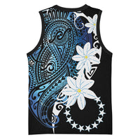Cook Islands Maori Language Week Basketball Jersey Tiare Maori Kuki Airani Blue Pattern