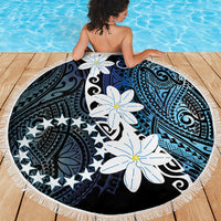 Cook Islands Maori Language Week Beach Blanket Tiare Maori Kuki Airani Blue Pattern