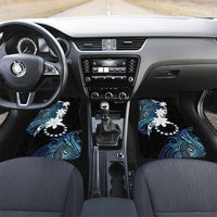 Cook Islands Maori Language Week Car Mats Tiare Maori Kuki Airani Blue Pattern