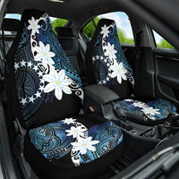 Cook Islands Maori Language Week Car Seat Cover Tiare Maori Kuki Airani Blue Pattern
