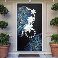 Cook Islands Maori Language Week Door Cover Tiare Maori Kuki Airani Blue Pattern