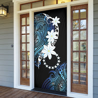 Cook Islands Maori Language Week Door Cover Tiare Maori Kuki Airani Blue Pattern