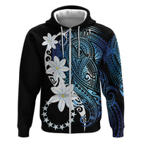 Cook Islands Maori Language Week Hoodie Tiare Maori Kuki Airani Blue Pattern
