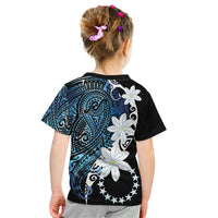 Cook Islands Maori Language Week Kid T Shirt Tiare Maori Kuki Airani Blue Pattern