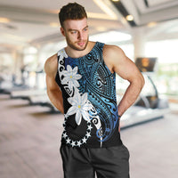 Cook Islands Maori Language Week Men Tank Top Tiare Maori Kuki Airani Blue Pattern
