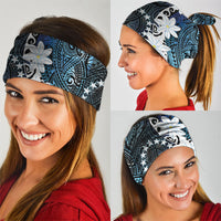 Cook Islands Maori Language Week Neck Gaiter Tiare Maori Kuki Airani Blue Pattern
