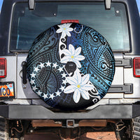 Cook Islands Maori Language Week Spare Tire Cover Tiare Maori Kuki Airani Blue Pattern