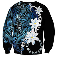 Cook Islands Maori Language Week Sweatshirt Tiare Maori Kuki Airani Blue Pattern