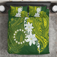 Cook Islands Maori Language Week Bedding Set Tiare Maori Kuki Airani Green Pattern