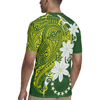 Cook Islands Maori Language Week Rugby Jersey Tiare Maori Kuki Airani Green Pattern