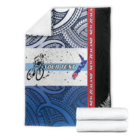 Personalised Cycling New Zealand Blanket Aotearoa Map Fern Maori Pattern