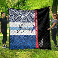 Personalised Cycling New Zealand Quilt Aotearoa Map Fern Maori Pattern