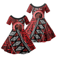 Personalised Tonga Language Week Family Matching Short Sleeve Bodycon Dress and Hawaiian Shirt Heilala Turtle Malo E Lelei