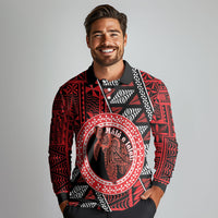 Personalised Tonga Language Week Long Sleeve Polo Shirt Heilala Turtle Malo E Lelei