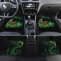 Kiwi New Zealand Personalised Car Mats Aotearoa Map Silver Fern Koru Pattern