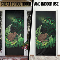 Kiwi New Zealand Personalised Door Cover Aotearoa Map Silver Fern Koru Pattern
