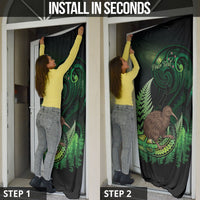 Kiwi New Zealand Personalised Door Cover Aotearoa Map Silver Fern Koru Pattern