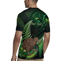 Kiwi New Zealand Personalised Rugby Jersey Aotearoa Map Silver Fern Koru Pattern