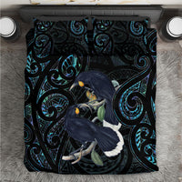 New Zealand Huia Bird Bedding Set Paua Shell Maori Pattern
