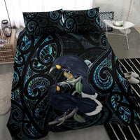 New Zealand Huia Bird Bedding Set Paua Shell Maori Pattern