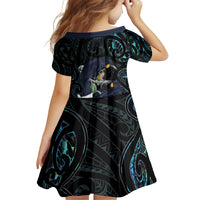 New Zealand Huia Bird Family Matching Tank Maxi Dress and Hawaiian Shirt Paua Shell Maori Pattern LT22 - Polynesian Pride