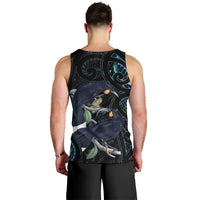 New Zealand Huia Bird Men Tank Top Paua Shell Maori Pattern