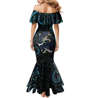 New Zealand Huia Bird Mermaid Dress Paua Shell Maori Pattern LT22 - Polynesian Pride