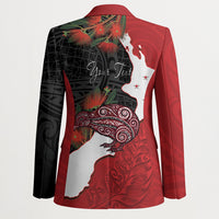 Kiwi New Zealand Personalised Blazer NZ Map Pohutukawa Fern Maori Pattern