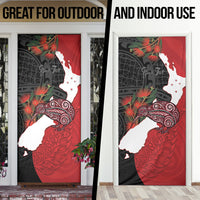 Kiwi New Zealand Personalised Door Cover NZ Map Pohutukawa Fern Maori Pattern