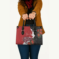 Kiwi New Zealand Personalised Leather Bag NZ Map Pohutukawa Fern Maori Pattern