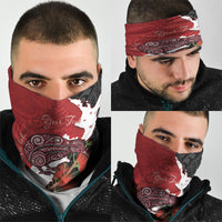 Kiwi New Zealand Personalised Neck Gaiter NZ Map Pohutukawa Fern Maori Pattern