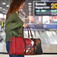Kiwi New Zealand Personalised Travel Bag NZ Map Pohutukawa Fern Maori Pattern