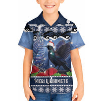 New Zealand Tui Bird Christmas Hawaiian Shirt Pohutukawa Xmas Tree Meri Kirihimete LT22 - Polynesian Pride