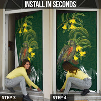 Kea Bird Kowhai New Zealand Door Cover Mountain Landscape Maori Art