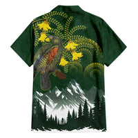 Kea Bird Kowhai New Zealand Family Matching Mermaid Dress and Hawaiian Shirt Mountain Landscape Maori Art LT22 - Polynesian Pride