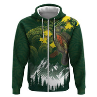 Kea Bird Kowhai New Zealand Hoodie Mountain Landscape Maori Art