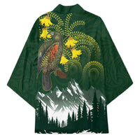 Kea Bird Kowhai New Zealand Kimono Mountain Landscape Maori Art