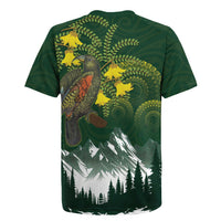 Kea Bird Kowhai New Zealand Rugby Jersey Mountain Landscape Maori Art