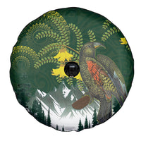 Kea Bird Kowhai New Zealand Spare Tire Cover Mountain Landscape Maori Art