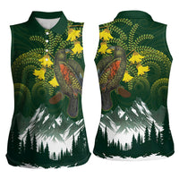 Kea Bird Kowhai New Zealand Women Sleeveless Polo Shirt Mountain Landscape Maori Art LT22 - Polynesian Pride