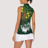 Kea Bird Kowhai New Zealand Women Sleeveless Polo Shirt Mountain Landscape Maori Art LT22 - Polynesian Pride