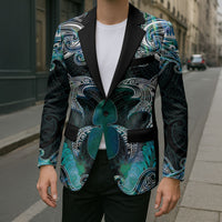 New Zealand Kotiate Weapon Blazer Aotearoa Mango Paua Shell Maori Pattern LT22 - Polynesian Pride