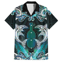 New Zealand Kotiate Weapon Hawaiian Shirt Aotearoa Mango Paua Shell Maori Pattern LT22 Blue - Polynesian Pride