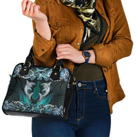 New Zealand Kotiate Weapon Shoulder Handbag Aotearoa Mango Paua Shell Maori Pattern LT22 - Polynesian Pride