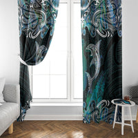 New Zealand Kotiate Weapon Window Curtain Aotearoa Mango Paua Shell Maori Pattern LT22 - Polynesian Pride