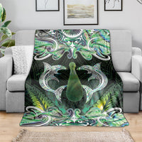 New Zealand Mere Pounamu Weapon Blanket Aotearoa Mango Paua Shell Maori Pattern LT22 - Polynesian Pride