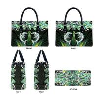 New Zealand Mere Pounamu Weapon Leather Bag Aotearoa Mango Paua Shell Maori Pattern LT22 - Polynesian Pride